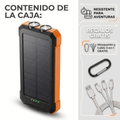 Cargador Portátil Solar con Linterna y Brújula