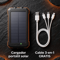 Cargador Portátil Solar con Linterna y Brújula