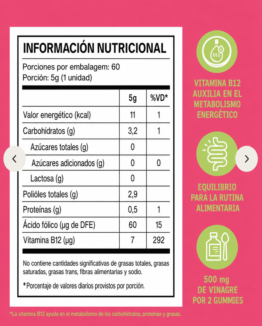 B12 + Vinagre de Maçã (Manzana)